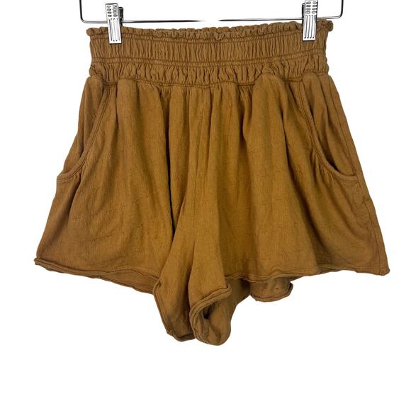 Anthropologie Daily Practice Size XS Kimberly Shorts Mustard Yellow Lounge Comfy - Picture 1 of 6